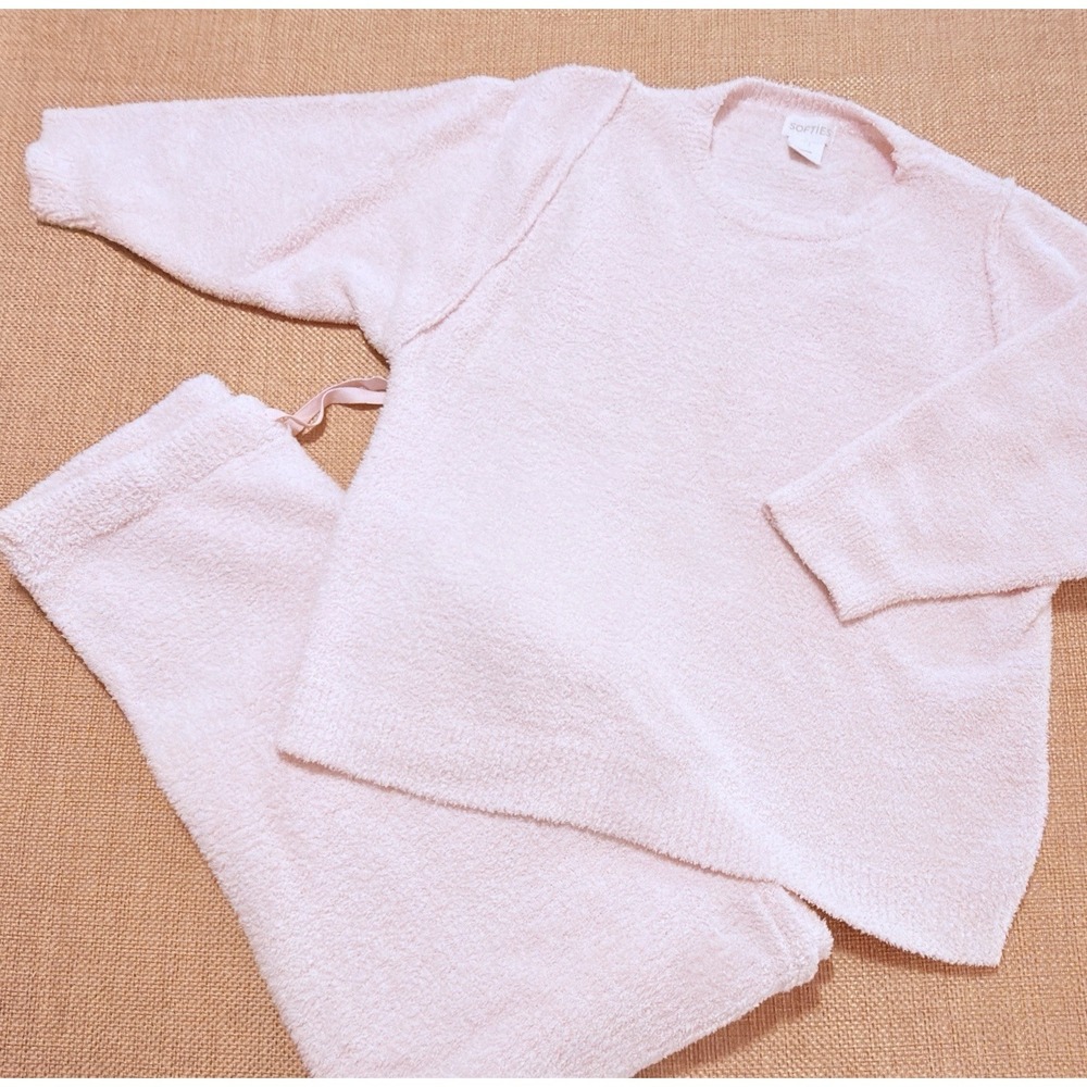 Softies Marshmallow Lounge Set Womens Large Pink‎ Reverse Seam Top Pants